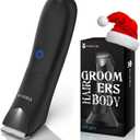 Manscape Trimmer for Men - No Nicks Electric Razor-Shaver for Balls/Pubic/Groin/Legs/Chest Hair Removal w/Light & Ceramic Blade, IPX7 Waterproof Full Body Hair Groomer USB-C Charging, Gifts for men