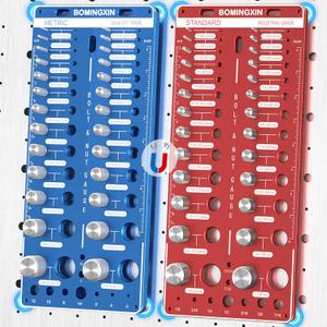 Upgrade Thread Checker, 70 Nut and Bolt Thread Checker with Magnetic Base & Wall-Mountable, Bolt Size Finder with 26 Standard & 26Metric & 18 Drill Bit Gauge, Bolt and Nut ldentifier Gauge
