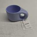 Koythin Ceramic Coffee Chubby Mug Saucer Set, Creative Cute Fat Handle Cup with Saucer for Office and Home, Dishwasher and Microwave Safe, 10 oz for Latte Tea Milk (Light Purple)