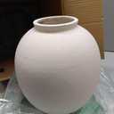 Large White Ceramic Vase - 9.8 Inch Rustic Farmhouse Flower Vase for Home Decor, Minimalist Tall Vases for Living Room, Table, Bathroom, Holiday & Weddings (Sandstone White)