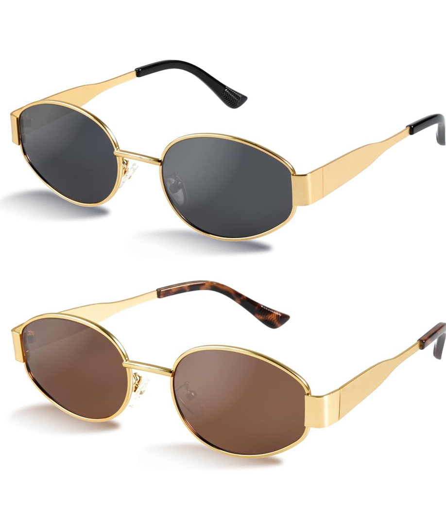 livho 2025 Trendy Oval Sunglasses - Stylish Polarized Shades for Everyday - Retro Metal Frames