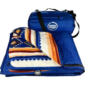 DOWN UNDER OUTDOORS Large Waterproof Windproof Extra Thick 350 GSM Quilted Fleece, or Sherpa Stadium Blanket (Aztec)