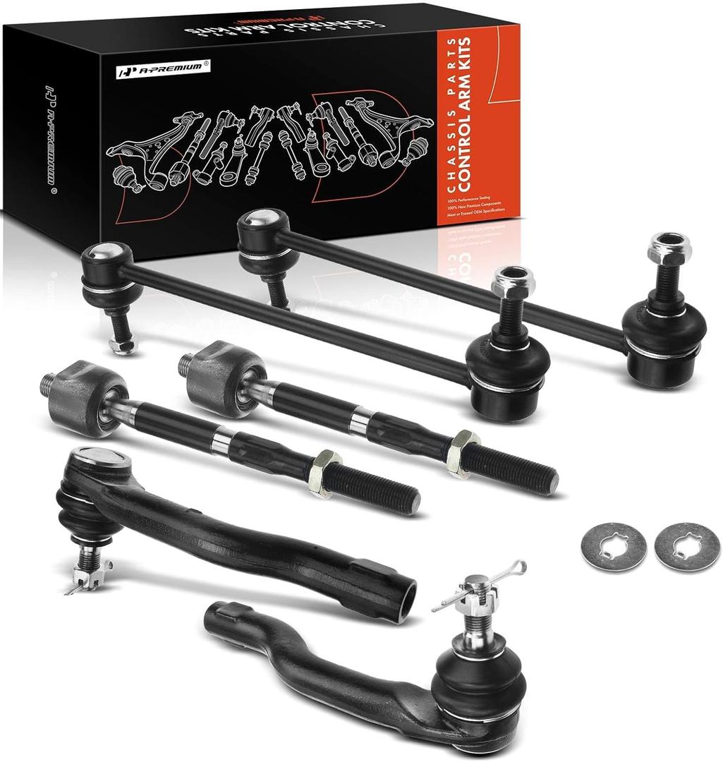 A-Premium Set of 6, Front Sway Bar Link, Inner Outer Tie Rod End, Compatible with Mazda 2 2011 2012 2013 2014 L4 1.5L Hatchback