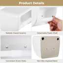 White Ceramic Toilet Paper Holder, Glazed Wall Mounted Tissue Dispenser with Detachable Shaft, Flat Top Shelf, Vintage Style Toilet Roll Holder for Bathroom or Kitchen Use