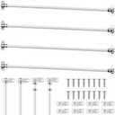 Beeveer 4 Pcs Door Curtain Rod Set Swivel Sash Curtain Rods French Door Curtain Rods Set for Windows and Sidelights(21-38 Inch)