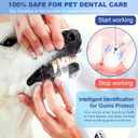 ETACCU Dog Plaque Remover for Teeth, Dog Plaque Remover Tool with LED Light, 5 Modes Teeth Cleaning Tools, Low Noise Pet Tooth Brushing Kit Dental Tools for Dog and Cat, White