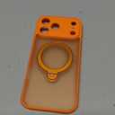 360 Degree Rotatable Ring Bracket Clear Magnetic Phone Case for iPhone, Compatible with MagSafe (Orange,iPhone 17 Pro)