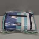 ZAZE Picnic Blankets Beach Blanket, 80''x80'' Extra Large Thick 3-Layers, Sandproof Machine Washable Waterproof Foldable Oversized XL Outdoor Mat, for Camping, Park, Travel, Grass(Blue White Stripe)