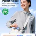Vaydeer AM/PM Metal Pill Organizer, Weekly Pill Box with Built-in Desiccant Compartment, Airtight Travel Pill Case for Medication, Vitamins & Supplements (Champagne Gold)
