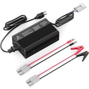 12V 10A LiFePO4 Battery Charger, 14.6V Lithium Battery Charger, AC-DC Smart Charger with Anderson Connector LED Indicator Special for Lithium LiFePO4 Deep Cycle Rechargeable Batteries of Boat, RV
