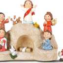 Wesiti 7 Pcs Easter Resurrection Scene Set Jesus Tomb Nativity Scene He is Risen Easter Decorations Religious Christian Home Figurines Gifts for Religious Home Office Tabletop Gift