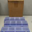 Hushee 4 Pcs Screw Organizer Box with Lid 4 Compartments Tool Bin Divider Plastic Stackable Hardware Organizer Small Part Storage Sorting Screw Box for Garage Workbench Craft Storage (Blue)