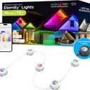 Enbrighten VIBE Eternity Permanent Outdoor Lights, 50ft, 36 RGBWIC LEDs, Smart Everyday Accent Lights, IP67 Waterproof, Compatible with Alexa, Google Home, White, 81102