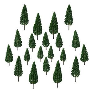 LUEYAO Mini Model Miniature Trees Mixed Train Scenery Architecture Trees Fake Trees for DIY Crafts Building Model Scenery Landscape Dark Green 2.1-3.9 inch 20 PCS