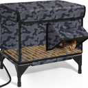 Heated Cat House for Outside Foam Board, Extremely Insulated Outdoor Cat House Escape Door, Weatherproof & Waterproof Awning, Elevated Feral Animal Shelter for Winter (25.0"L x 15.0"W x 18.5"H)