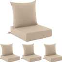 Outdoor Chair Cushions, Waterproof & Fade Resistant Patio Cushions, 24*24+5.75/25*22.5"