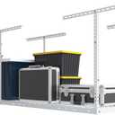 FLEXIMOUNTS 2x8 Overhead Garage Storage Rack,Adjustable Storage Organization System,Heavy Duty Metal Garage Ceiling Storage Racks,400lbs Weight Capacity,White, Classic Series