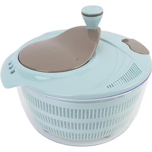 Salad Spinner, 5.3 QT Lettuce Spinner with Strainer, Fruit Cleaner with 4 Replaceable Blade for Shredding, Slicing and Pureeing, Salad Washer & Dryer for Quick Washing Teal