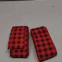 Boao 2 Rolls 2.5 Inch Wide Red Black Buffalo Plaid Ribbon Christmas Wired Ribbon for Christmas Tree Wreath Gift Wrapping, 39.3 ft