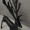 Creative Co-Op Resin Reindeer Decor, Black (7.5" L x 2.5" W x 12" H)