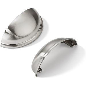 khtumeware 10 Pack 2-1/2" Drawer Pulls Brushed Satin Nickel Cabinet Cup Pulls Kitchen Hardware Cabinet Handles Drawer Handles Knobs 2.5 inch Hole Center