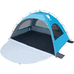 Night Cat Beach Tent Portable Camping Sun Shade Shelter for 2-4 Persons with UV Protection 3 Breathable Mesh Windows Extended Tent Floor Easy Set Up Outdoor (Blue)