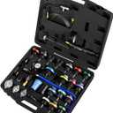 JIFETOR Radiator Coolant Pressure Tester Vacuum Refill Tool Kit, 28PCS Automotive Cooling System Leak Test and Pneumatic Purge Fill Set with Testing Adapter Caps Universal for Airlift Car Auto Truck