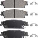 Rear Semi-metallic Disc Brake Pads Set for Chevy Silverado 1500, Suburban 1500 Tahoe Avalanche, for GMC Sierra 1500 Yukon XL 1500, for Cadillac Escalade ESV EXT 2007-2014 4PCS(With Hardware)