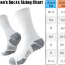 JOYNE 8 Pairs Mens Athletic Crew Socks Cushion Running Work Breathable Outdoor Socks for Men (White)