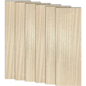6 Pack Veneered MDF Double Sided Paulownia Wood, MDF Core, 6.4mm 1/ 4th Inch, 5"x15" Chipboard Sheet, Unfinished Wooden Canvas Boards Signs for Crafts