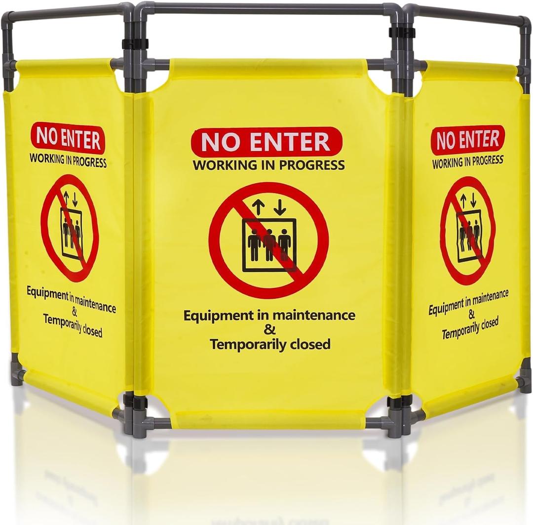 3 Panels Safety Barricade, 5.9FT Foldable, High Visibility, 24 x 40 inch