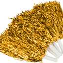 baotongle 12 PCS Cheerleading Squad Spirited Fun Poms Pompoms Cheer Costume Accessory for Party Dance Sports (Goldens)