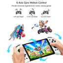 RREAKA Controller for Switch 1/ OLED/Lite, Split Design, Wireless Pro Controller with TURBO function, Dual Motor Vibration, Back Buttons, 8 RGB Colors,Ergonomically Designed Joypad-White&Black