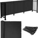 E&K Sunrise 3' x 50' Balcony Privacy Fence Screen Cover with Zip Ties Outdoor Screen Fence UV Protection for Deck Patio Backyard Apartment Pool Porch (Black)