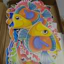 Nezyo 200 Pcs Tropical Fish Cutouts Sea Life Cut Outs Ocean Animal Accents Fish Cut-Outs Paper Colorful Under the Sea Party Classroom Bulletin Board Decorations with 400 Glue Points
