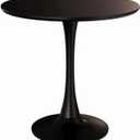 24 inch Small Round Dining Table for 2-4 People, Mid Century Modern Wood Tulip Table for Kitchen, Living Room, Restaurant, Office, Cafe, Black