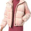 Amazon Essentials Women's Relaxed-Fit Mock-Neck Short Puffer Jacket  (Previously Daily Ritual) (4X, Dusty Pink)