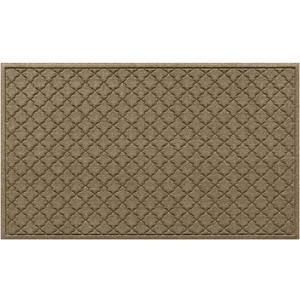 WaterHog Cordova Front Door Mat Indoor Outdoor Entrance, Absorbent All-Weather Doormat Non-Slip Rubber Backing, Dirt & Moisture Trapper, Low Profile, Easy Clean, Made in USA, 35"x59" Camel, Large 35"x59"