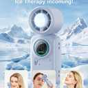 Handheld Turbo Fan with Ice Cooling, 20000 RPM Personal Fan with Stepless Speed, 6000mAh Rechargeable Up to 20H, LED Display Mini Fan for Office Desk Home Watching Game Outdoor Travel