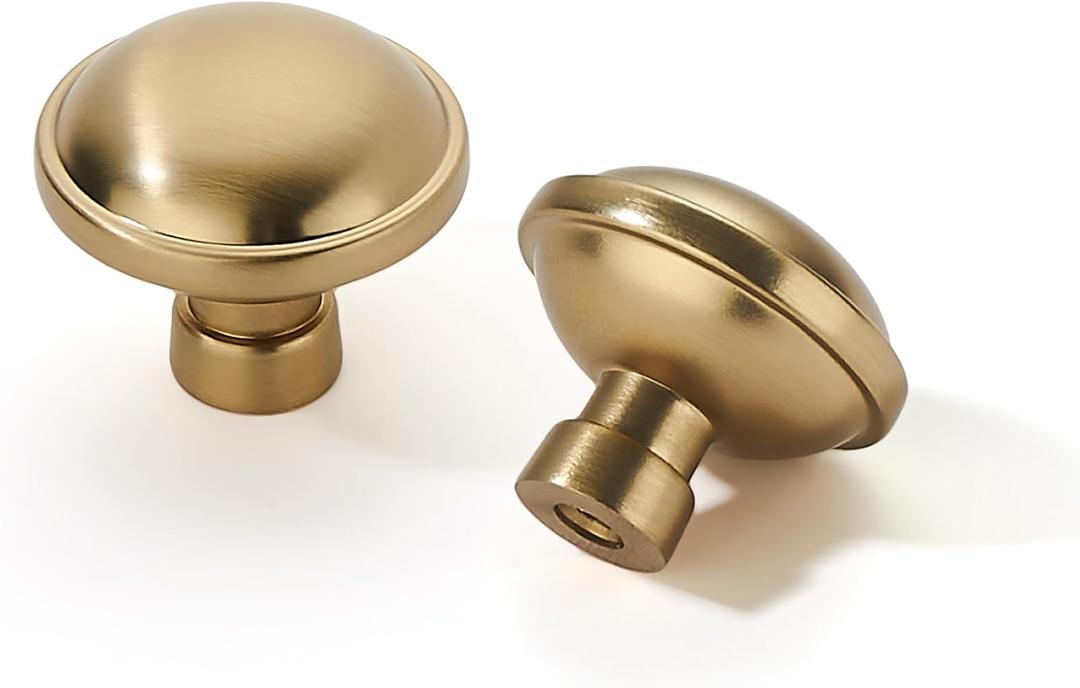 khtumeware 10 Pack Drawer Pulls 1-1/4 Inch Kitchen Cabinet Knobs Solid Round Dresser Drawer Knobs Champagne Bronze Dresser Knobs Drawer Knobs Simple Cabinet Hardware for Cupboard Drawer Pulls.