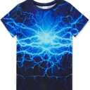 Funnycokid Boys Girls Shirts Graphic T-Shirt Neon Clothes Kids Novelty Youth Short Sleeve Animal Print Tees 4-16 Years