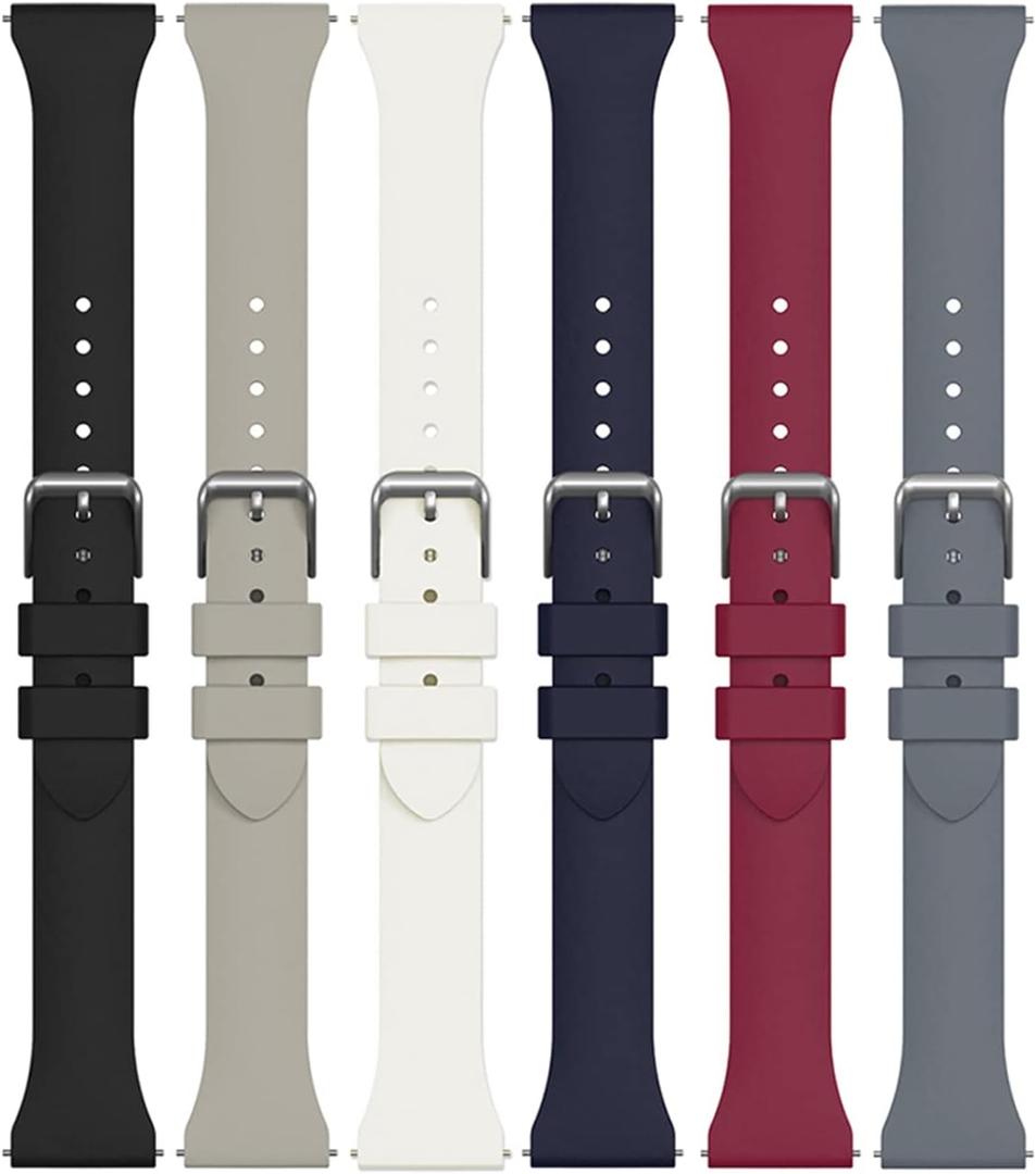 E ECSEM Bands Compatible for Cubitt CT4 & Cubitt CT2 Pro Replacement Wristbands Accessory Colourful Silicone Bracelet 6Pack Quick Release Strap Arm Bands for Cubitt CT4 Smart Watch, Soft and Durable