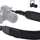 Soft Camera Shoulder Strap Neck Strap for Canon R6 R5 Mark II R7 R8 R50 R10 Nikon Z8 ZF ZFC Z7 Z6 III II Z5 Z50, Mirrorless Camera Strap with 2 Zipped Pockets for Camera Battery SD Memory Card Storage