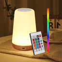 Small Night Light, LED Bedside Touch Desk Light, Portable Desk Edge Light with 13 RGB Colors, Night Light for Bedroom/Nursery/Bathroom/Hallway/Outdoor/Living Room (804 Clap ight)