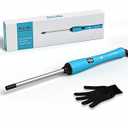 Terviiix Small Barrel Curling Iron Wand, 3/8 Inch Thin Curling Wand Iron for Short & Long Hair, Argan Oil and Keratin Infused Ceramic Curler with Digital Adjustable Temperature & Auto-Off, 9mm, Black
