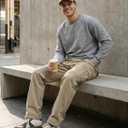 Zylioo Men Tall Sweatshirt Crewneck Pullover Long Fit Soft Casual Sweatshirt Top for Tall Men Daily Wear (Gray, S)