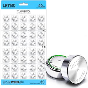40 Pack LR1130 AG10 Battery 1.5V Long-Lasting Alkaline Button Cell Batteries