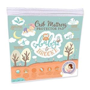 Organic Bamboo from Viscose Fitted Crib Mattress Protector Pad by Baby&Brooke 100% Waterproof, Absorbent, Non-Toxic, Breathable Mattress Cover - (52"x 28"x 8")