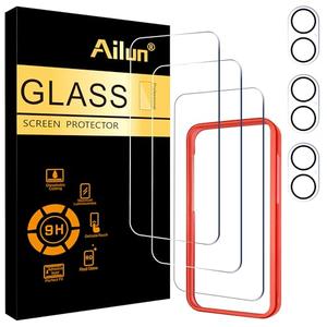 Ailun 3 Pack Screen Protector for iPhone 16 [6.1 inch] + 3 Pack Camera Lens Protector with Installation Frame,Case Friendly Tempered Glass Film,[9H Hardness][Not for iPhone 16e/16 Pro/Plus/Pro Max]