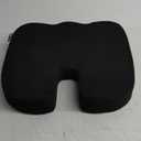 5 STARS UNITED Seat Cushion for Tailbone Pain Relief  Memory Foam Cushion for Coccyx, Hemorrhoid, Sciatica & Post-Surgery Recovery  Wheelchair, Car, Desk, Gaming & Office Chairs, Arctic Black (Standard)